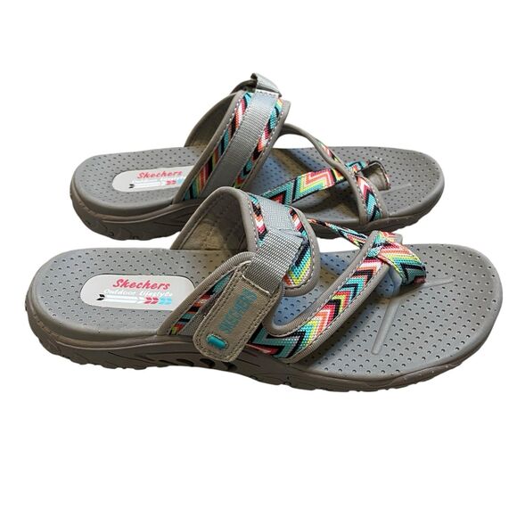 Skechers Thong Sandals Women 10 EU 40 Multicolor Strappy Adjustable Beach Casual - Picture 1 of 11